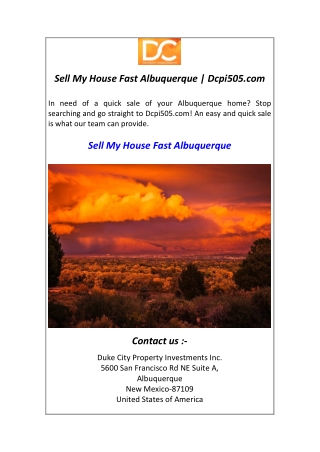Sell My House Fast Albuquerque  Dcpi505.com