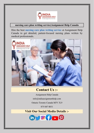 nursing care plan writing service Assignment Help Canada