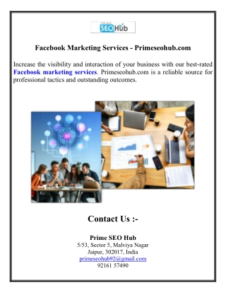 Facebook Marketing Services - Primeseohub.com