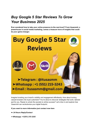 Buy Google 5 Star Reviews To Grow Your Business 2025