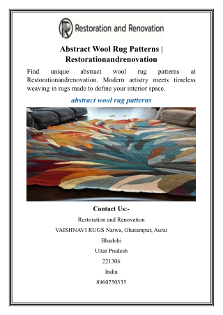 Abstract Wool Rug Patterns  Restorationandrenovation