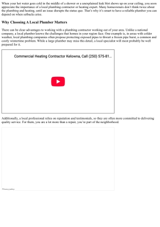 Shamrocks Plumbing, Heating & Drain Services, Kelownas Favorite Plumbing Profess