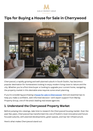 House for Sale in Cherrywood - Marlay Property Group