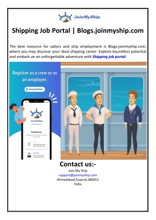 Shipping Job Portal | Blogs.joinmyship.com