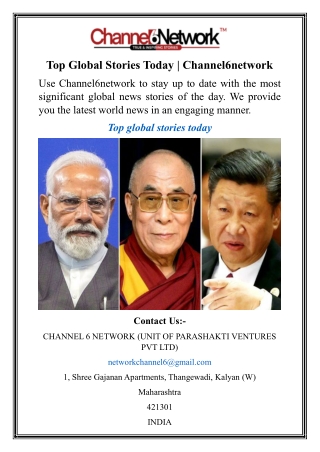 Top Global Stories Today  Channel6network