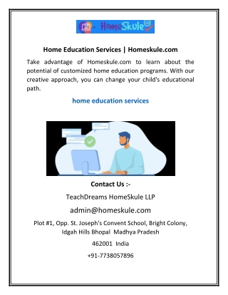 Home Education Services  Homeskule.com