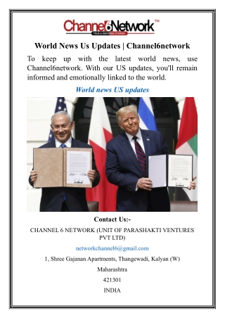 World News Us Updates  Channel6network