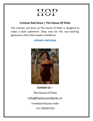 Crimson Red Dress  The House Of Pinks