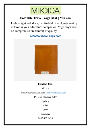 Foldable Travel Yoga Mat  Mikkoa