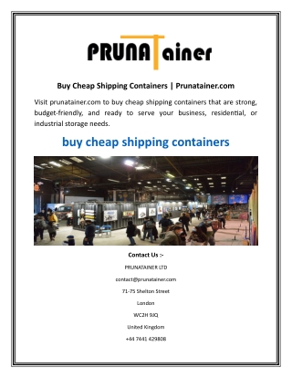 Buy Cheap Shipping Containers  Prunatainer.com