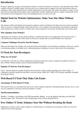 Digital Tools for Website Optimization: Make Your Site Shine Without Code
