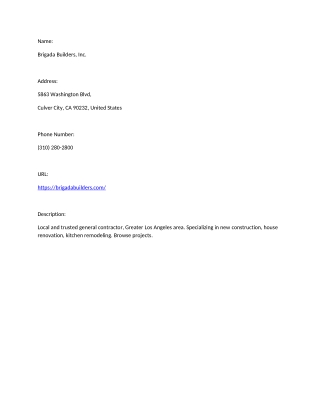 Brigada Builders, Inc.