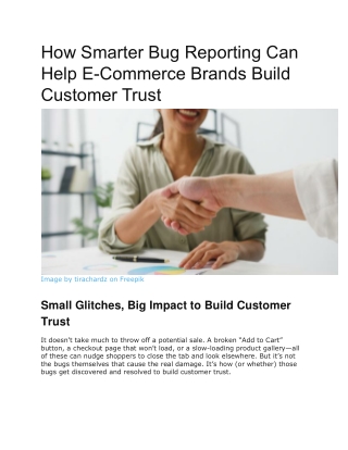 How Smarter Bug Reporting Can Help E-Commerce Brands Build Customer Trust