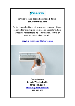 servicio tecnico daikin Barcelona | daikin-serviciotecnico.com