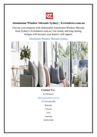 Aluminium Window Shrouds Sydney | Ezwindows.com.au