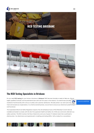 RCD Testing Brisbane