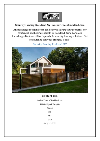 Security Fencing Rockland Ny | Anchorfenceofrockland.com