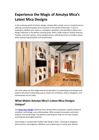 Experience the Magic of Amulya Mica’s Latest Mica Designs