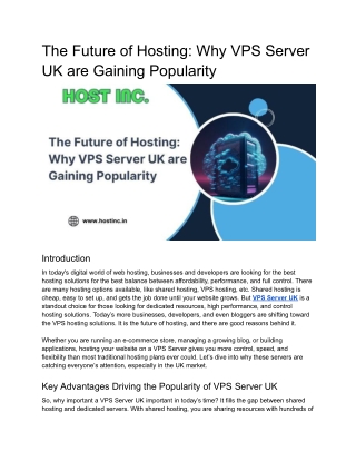 The Future of Hosting: Why VPS Server UK are Gaining Popularity