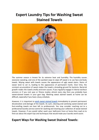 Expert Laundry Tips for Washing Sweat Stained Towels - Hello Laundry