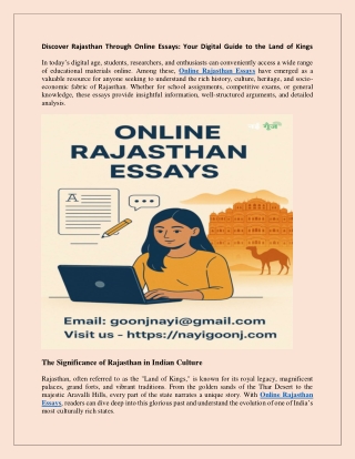 Discover Rajasthan Through Online Essays Your Digital Guide to the Land of Kings
