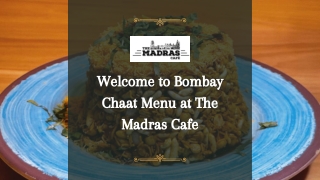 Bombay Chaat Menu
