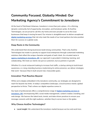Community Focused, Globally Minded_ Our Marketing Agency's Commitment to Jonesboro
