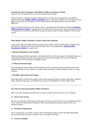 Buy Modern Office Chairs in Dubai