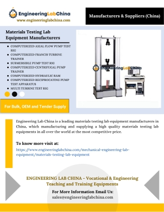 Materials Testing Lab Equipment Manufacturers