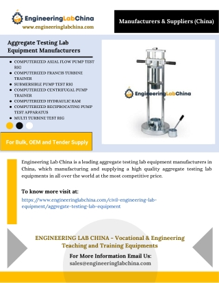 Aggregate Testing Lab Equipment Manufacturers