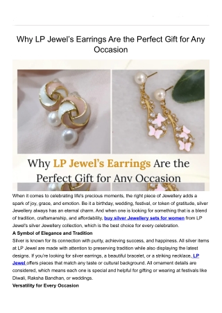 Why LP Jewel’s Earrings Are the Perfect Gift for Any Occasion