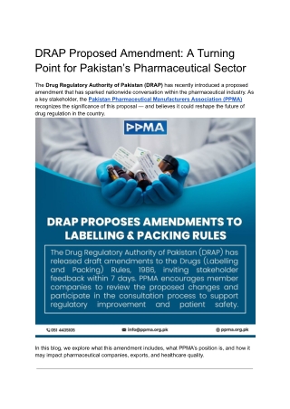 DRAP Proposes Amendments to Labelling & Packing Rules