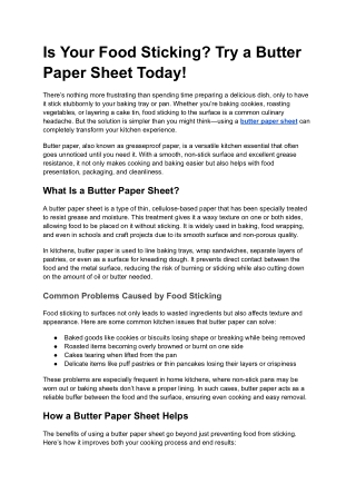 Is Your Food Sticking_ Try a Butter Paper Sheet Today!