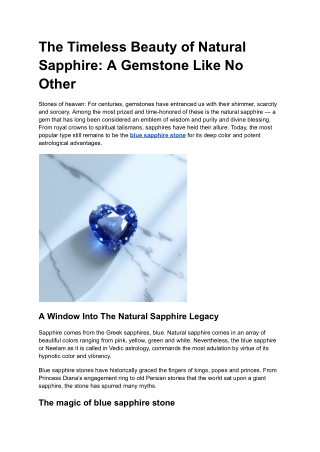 The Timeless Beauty of Natural Sapphire_ A Gemstone Like No Other