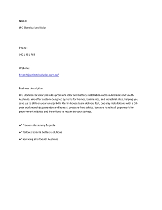 JPC Electrical and Solar