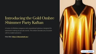 Elegant Gold Ombre Shimmer Party Kaftan Dress – Glamorous Evening Wear