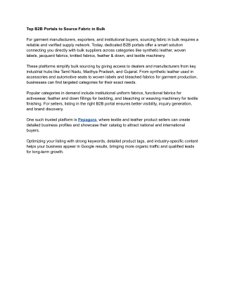 Top B2B Portals to Source for Fabric in Bulk