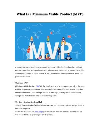 What Is a Minimum Viable Product (MVP)