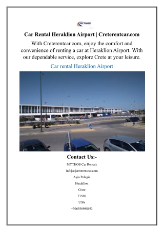 Car Rental Heraklion Airport | Creterentcar.com