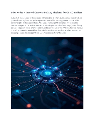 Stake OSMO with Laba Nodes – Best Osmosis Staking Platform