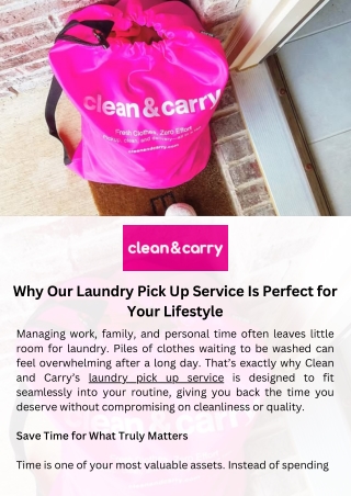 Why Our Laundry Pick Up Service Is Perfect for Your Lifestyle