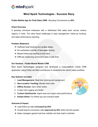 A Mind Spark Success Story - Mind Spark Technologies.