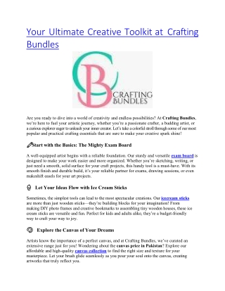 Your Ultimate Creative Toolkit at Crafting Bundles
