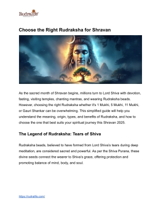 Choose the Right Rudraksha for Shravan