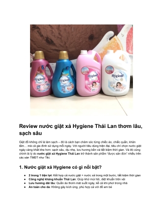 Nước giặt xả Hygiene Thái Lan