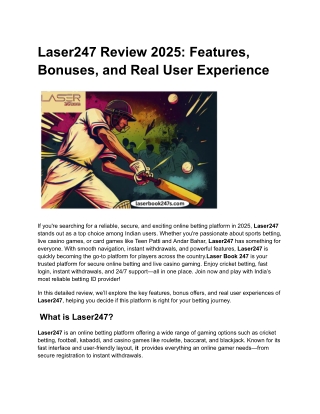 Laser247 Review 2025_ Features, Bonuses, and Real User Experience