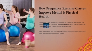 How Pregnancy Exercise Classes Improve Mental & Physical Health