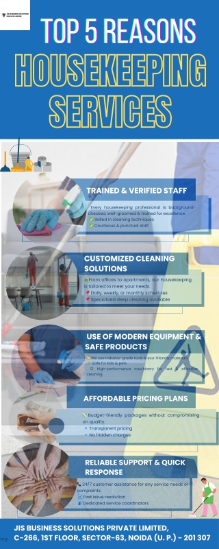 Top 5 Reasons to Choose JIS Group for Housekeeping Services in Noida