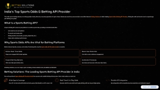 India’s Leading Sportsbook Data API Provider – Betting Solutions