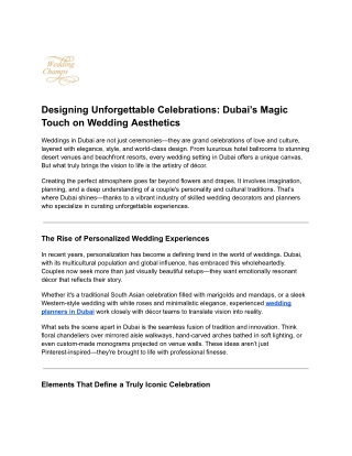 Designing Unforgettable Celebrations_ Dubai’s Magic Touch on Wedding Aesthetics